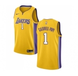 Youth Nike Los Angeles Lakers #1 Kentavious Caldwell-Pope Swingman Gold Home NBA Jersey - Icon Edition