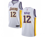 Youth Nike Los Angeles Lakers #12 Vlade Divac Swingman White NBA Jersey - Association Edition