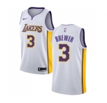 Youth Nike Los Angeles Lakers #3 Corey Brewer Swingman White NBA Jersey - Association Edition