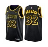 Youth Nike Los Angeles Lakers #32 Magic Johnson Swingman Black NBA Jersey - City Edition