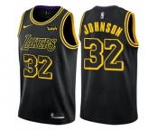Youth Nike Los Angeles Lakers #32 Magic Johnson Swingman Black NBA Jersey - City Edition