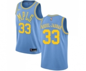 Youth Nike Los Angeles Lakers #33 Kareem Abdul-Jabbar Authentic Blue Hardwood Classics NBA Jersey
