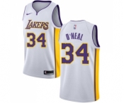Youth Nike Los Angeles Lakers #34 Shaquille O'Neal Swingman White NBA Jersey - Association Edition