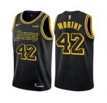 Youth Nike Los Angeles Lakers #42 James Worthy Swingman Black NBA Jersey - City Edition