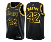 Youth Nike Los Angeles Lakers #42 James Worthy Swingman Black NBA Jersey - City Edition