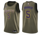 Youth Nike Los Angeles Lakers #5 Tyson Chandler Swingman Green Salute to Service NBA Jersey