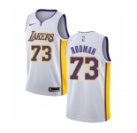 Youth Nike Los Angeles Lakers #73 Dennis Rodman Swingman White NBA Jersey - Association Edition