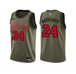 Men Nike Chicago Bulls #24 Lauri Markkanen Green Salute to Service NBA Swingman Jersey