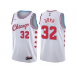 Men Nike Chicago Bulls #32 Kris Dunn Authentic White NBA Jersey - City Edition