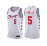 Men Nike Chicago Bulls #5 Bobby Portis Authentic White NBA Jersey - City Editio