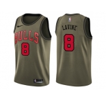 Men Nike Chicago Bulls #8 Zach LaVine Green Salute to Service NBA Swingman Jersey
