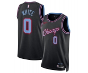 Men's Chicago Bulls #0 Coby White Black 2025-26 City Edition Swingman Stitched Basketball Jersey