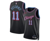 Men's Chicago Bulls #11 Ayo Dosunmu Black 2025-26 City Edition Swingman Stitched Basketball Jersey