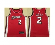 Men's Chicago Bulls #2 Lonzo Ball 75th Anniversary Red Edition Swingman Stitched Basketball Jersey
