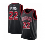 Men's Chicago Bulls #22 Otto Porter Authentic Black Finished Basketball Jersey - Statement Edition