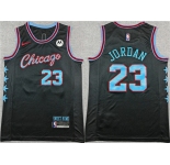Men's Chicago Bulls #23 Michael Jordan Black 2025-26 City Edition Stitched Basketball Jersey