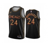 Men's Chicago Bulls #24 Lauri Markkanen Black Motor City Edition 2020-21 No Little Plans Stitched Basketball Jersey