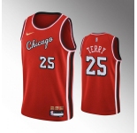 Mens Chicago Bulls #25 Dalen Terry Red Stitched Basketball Jersey