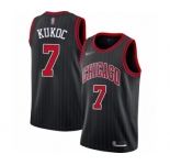 Men's Chicago Bulls #7 Toni Kukoc Swingman Black Finished Basketball Jersey - Statement Edition