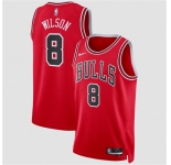 Men's Chicago Bulls #8 Caleb Wilson Red 2026 Draft Icon Edition Stitched Basketball Jersey