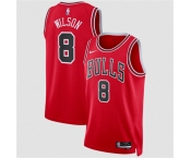 Men's Chicago Bulls #8 Caleb Wilson Red 2026 Draft Icon Edition Stitched Basketball Jersey