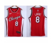 Men's Chicago Bulls #8 Zach LaVine 75th Anniversary Red Edition Swingman Stitched Basketball Jersey
