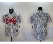 Men's Chicago Bulls Blank 2024 Arctic Camo Salute To Service Stitched Baseball Jersey