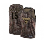 Men's Nike Chicago Bulls #15 Chandler Hutchison Swingman Camo Realtree Collection NBA Jersey