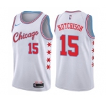 Men's Nike Chicago Bulls #15 Chandler Hutchison Swingman White NBA Jersey - City Edition