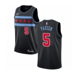 Men's Nike Chicago Bulls #5 John Paxson Swingman Black NBA Jersey - City Edition