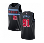 Men's Nike Chicago Bulls #91 Dennis Rodman Swingman Black NBA Jersey - City Edition