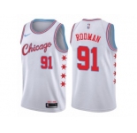 Women Nike Chicago Bulls #91 Dennis Rodman Swingman White NBA Jersey - City Edition