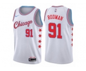 Women Nike Chicago Bulls #91 Dennis Rodman Swingman White NBA Jersey - City Edition