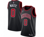 Women's Chicago Bulls #0 Coby White Swingman Black Finished Basketball Jersey - Statement Edition