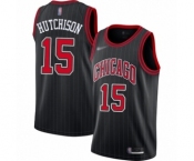 Women's Chicago Bulls #15 Chandler Hutchison Swingman Black Finished Basketball Jersey - Statement Edition