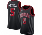 Women's Chicago Bulls #5 John Paxson Swingman Black Finished Basketball Jersey - Statement Edition