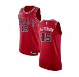 Women's Nike Chicago Bulls #15 Chandler Hutchison Authentic Red NBA Jersey - Icon Edition