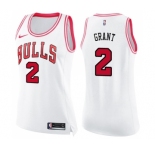 Women's Nike Chicago Bulls #2 Jerian Grant Swingman WhitePink Fashion NBA Jersey