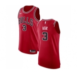 Women's Nike Chicago Bulls #3 Omer Asik Authentic Red Road NBA Jersey - Icon Edition
