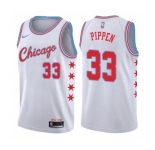 Women's Nike Chicago Bulls #33 Scottie Pippen Swingman White NBA Jersey - City Edition