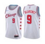 Women's Nike Chicago Bulls #9 Antonio Blakeney Swingman White NBA Jersey - City Edition