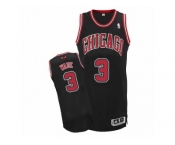 Youth Adidas Chicago Bulls #3 Dwyane Wade Authentic Black Alternate NBA Jersey