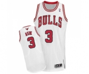 Youth Adidas Chicago Bulls #3 Omer Asik Authentic White Home NBA Jersey