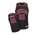 Youth Adidas Chicago Bulls #91 Dennis Rodman Swingman Black Alternate NBA Jersey