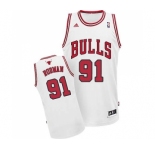 Youth Adidas Chicago Bulls #91 Dennis Rodman Swingman White Home NBA Jersey