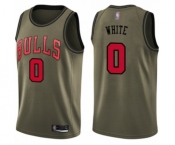 Youth Chicago Bulls #0 Coby White Swingman Green Salute to Service Basketball Jersey