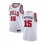 Youth Nike Chicago Bulls #15 Chandler Hutchison Swingman White NBA Jersey - Association Edition