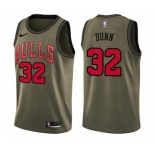 Youth Nike Chicago Bulls #32 Kris Dunn Swingman Green Salute to Service NBA Jersey