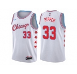 Youth Nike Chicago Bulls #33 Scottie Pippen Swingman White NBA Jersey - City Edition