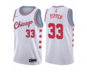 Youth Nike Chicago Bulls #33 Scottie Pippen Swingman White NBA Jersey - City Edition